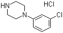 1-(3-Chlorophenyl)piperazine hydrochloride molecular structure (CAS 13078-15-4)