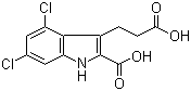 structure of CAS# 130798-51-5, 2-Carboxy-4,6-dichloro-1H-indole-3-propanoic acid