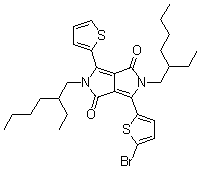 3-(5-溴-2-噻吩基)-2,5-双(2-乙基己基)-2,5-二氢-6-(2-噻吩基)吡咯并[3,4-c]吡咯-1,4-二酮分子结构 (CAS 1308671-90-0)