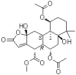 (1S,4aR,6S,6aR,7S,10aR,11aS,11bS)-1,6-二(乙酰氧基)-1,2,3,4,4a,5,6,6a,7,9,10a,11,11a,11b-十四氢-4a,10a-二羟基-4,4,11b-三甲基-9-氧代菲并[3,2-b]呋喃-7-羧酸甲酯分子结构 (CAS 1309079-08-0)