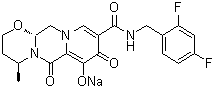 CAS # 1309575-43-6, (4S,12aR)-N-[(2,4-Difluorophenyl)methyl]-3,4,6,8,12,12a-hexahydro-7-hydroxy-4-methyl-6,8-dioxo-2H-pyrido[1',2':4,5]pyrazino[2,1-b][1,3]oxazine-9-carboxamide sodium salt (1:1)