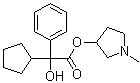 N-甲基-3-吡咯烷基 环戊基扁桃酸酯分子结构 (CAS 13118-11-1)