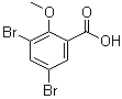 structure of CAS# 13130-23-9, 3,5-二溴-2-甲氧基苯甲酸