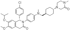 (1S)-1-(4-氯苯基)-1,4-二氢-6-甲氧基-7-(1-甲基乙氧基)-2-[4-[甲基[[反式-4-(4-甲基-3-氧代-1-哌嗪基)环己基]甲基]氨基]苯基]-3(2H)-异喹啉酮分子结构 (CAS 1313363-54-0)