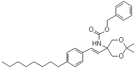 CAS # 1313876-84-4, N-[2,2-Dimethyl-5-[2-(4-octylphenyl)ethenyl]-1,3-dioxan-5-yl]carbamic acid phenylmethyl ester