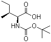 Boc-L-异亮氨酸分子结构 (CAS 13139-16-7)
