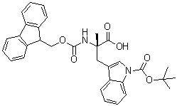 1-[叔丁氧羰基]-N-[芴甲氧羰基]-alpha-甲基-L-色氨酸分子结构 (CAS 1315449-98-9)