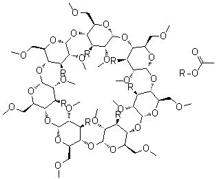 七(3-O-乙酰基-2,6-二-O-甲基)-beta-环糊精分子结构 (CAS 131889-29-7)