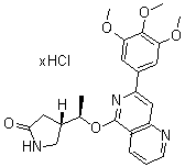 CAS 登录号：1319738-42-5, (4R)-4-[(1R)-1-[[7-(3,4,5-三甲氧基苯基)-1,6-萘啶-5-基]氧基]乙基]-2-吡咯烷酮盐酸盐