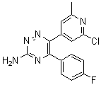 6-(2-氯-6-甲基-4-吡啶基)-5-(4-氟苯基)-1,2,4-三嗪-3-胺分子结构 (CAS 1321514-06-0)
