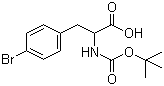 structure of CAS# 132153-48-1, N-(叔丁氧羰基)-对溴-DL-苯丙氨酸