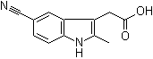 structure of CAS# 13218-36-5, 5-氰基-2-甲基吲哚-3-乙酸