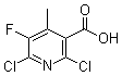2,6-二氯-5-氟-4-甲基-3-吡啶羧酸分子结构 (CAS 132195-42-7)