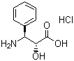 (2R,3S)-3-苯基异丝氨酸盐酸盐分子结构 (CAS 132201-32-2)