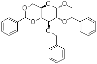 甲基 2,3-二-O-(苯基甲基)-4,6-O-(苯基亚甲基)-alpha-D-吡喃葡萄糖苷分子结构 (CAS 13225-19-9)
