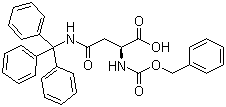 N-苄氧羰基-N'-三苯甲基-L-天冬酰胺分子结构 (CAS 132388-57-9)