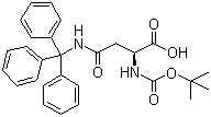 structure of CAS# 132388-68-2, 叔丁氧羰基-N-beta-三苯甲基-L-天门冬酰胺