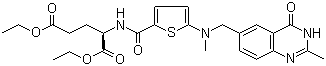 N-[5-[N-[(3,4-二氢-2-甲基-4-氧-6-喹唑啉基)甲基]-N-甲基氨基]-2-噻吩甲酰]-L-谷氨酸二乙酯分子结构 (CAS 132463-02-6)