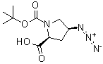 structure of CAS# 132622-65-2, (2S,4S)-1-(叔丁氧羰基)-4-叠氮基吡咯烷-2-羧酸