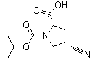 (2S,4S)-4-氰基-1,2-吡咯烷二羧酸 1-叔丁酯分子结构 (CAS 132622-71-0)