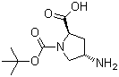 (2R,4S)-4-氨基-1,2-吡咯烷二羧酸 1-叔丁酯分子结构 (CAS 132622-78-7)