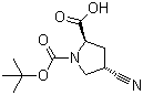 (2R-反式)-4-氰基-1,2-吡咯烷二羧酸 1-叔丁酯分子结构 (CAS 132622-80-1)