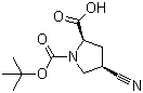 (2R,4R)-4-氰基吡咯烷-1,2-二羧酸 1-叔丁酯分子结构 (CAS 132622-85-6)