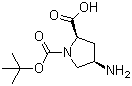 structure of CAS# 132622-98-1, (2R,4R)-4-氨基-1,2-吡咯烷二羧酸 1-叔丁酯