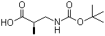(R)-3-(Boc-氨基)异丁酸分子结构 (CAS 132696-45-8)
