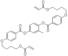 structure of CAS# 132900-75-5, 4-[4-[(1-Oxo-2-propenyl)oxy]butoxy]benzoic acid 2-methyl-1,4-phenylene ester