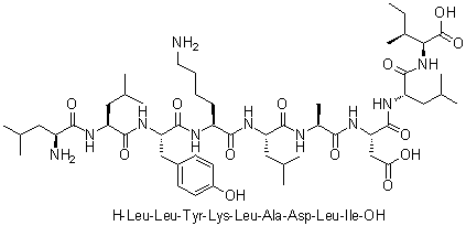 L-亮氨酰-L-亮氨酰-L-酪氨酰-L-赖氨酰-L-亮氨酰-L-丙氨酰-L-alpha-天冬氨酰-L-亮氨酰-L-异亮氨酸分子结构 (CAS 1330061-06-7)