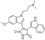 CAS # 133053-19-7, 3-[1-[3-(Dimethylamino)propyl]-5-methoxy-1H-indol-3-yl]-4-(1H-indol-3-yl)-1H-pyrrole-2,5-dione, Go 6983, Goe 6983