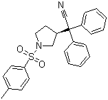 (S)-1-对甲苯磺酰基-3-(1-氰基-1,1-二苯甲基)吡咯烷分子结构 (CAS 133099-09-9)