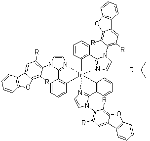 三[2-[1-[2,4-二异丙基-3-二苯并呋喃基]-1H-咪唑-2-基]苯基]铱分子结构 (CAS 1331833-06-7)