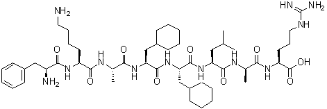 CAS # 133214-60-5, N2-[N-[N-[3-Cyclohexyl-N-[3-cyclohexyl-N-[N-(N2-L-phenylalanyl-L-lysyl)-L-alanyl]-L-alanyl]-L-alanyl]-L-leucyl]-D-alanyl]-L-arginine