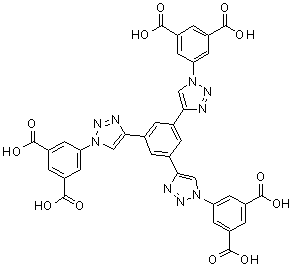 CAS # 1334547-47-5, 5,5',5''-[1,3,5-Benzenetriyltris(1H-1,2,3-triazole-4,1-diyl)]tris-1,3-benzenedicarboxylic acid
