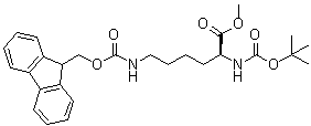 N2-[叔丁氧羰基]-N6-[芴甲氧羰基]-L-赖氨酸甲酯分子结构 (CAS 133628-28-1)