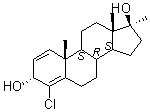 (3alpha,17beta)-4-氯-17-甲基雄甾-1,4-二烯-3,17-二醇分子结构 (CAS 1338221-87-6)