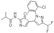 N-[5-[1-(2,6-二氯苯基)-3-(二氟甲基)-1H-吡唑-5-基]-2-噻唑基]-2-甲基-丙酰胺分子结构 (CAS 1338247-35-0)
