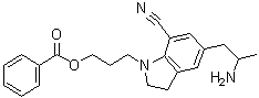 5-(2-氨基丙基)-1-[3-(苯甲酰氧基)丙基]-2,3-二氢-1H-吲哚-7-甲腈分子结构 (CAS 1338365-54-0)