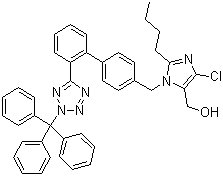 CAS 登录号：133909-99-6, 三苯甲基洛沙坦, 2-丁基-4-氯-1-[2'(2-三苯甲基-2H-四唑-5-基)联苯-4-基甲基]-1H-咪唑-5-基甲醇
