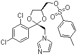 structure of CAS# 134071-44-6, 顺式-[2-(2,4-二氯苯基)-2-(1H-咪唑-1-基甲基)-1,3-二氧戊环-4-基]甲醇对甲苯磺酸酯