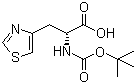 N-叔丁氧羰基-3-(噻唑-4-基)-D-丙氨酸分子结构 (CAS 134107-69-0)