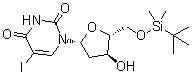 2'-脱氧-5'-O-[(叔丁基)二甲基硅烷基]-5-碘尿苷分子结构 (CAS 134218-81-8)