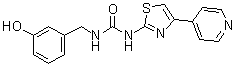 structure of CAS# 1342278-01-6, 1-(3-Hydroxybenzyl)-3-[4-(pyridin-4-yl)thiazol-2-yl]urea