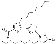 5-甲酰基-5''-溴-3,3''-二辛基-2,2':5',2''-三联噻吩分子结构 (CAS 1342311-48-1)