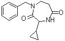 3-Cyclopropyltetrahydro-1-(phenylmethyl)-1H-1,4-diazepine-2,5-dione molecular structure (CAS 1342415-05-7)