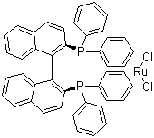 structure of CAS# 134524-84-8, Dichloro[(R)-(+)-2,2'-bis(diphenylphosphino)-1,1'-binaphthyl]ruthenium (II)