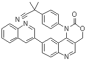 alpha,alpha-二甲基-4-[2-氧代-9-(3-喹啉基)-2H-[1,3]恶嗪并[5,4-c]喹啉-1(4H)-基]-苯乙腈分子结构 (CAS 1345675-02-6)