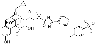 CAS 登录号：1345728-04-2, (5alpha)-17-(环丙基甲基)-6,7-二去氢-4,5-环氧-3,6,14-三羟基-N-[1-甲基-1-(3-苯基-1,2,4-恶二唑-5-基)乙基]-吗喃-7-甲酰胺对甲苯磺酸盐